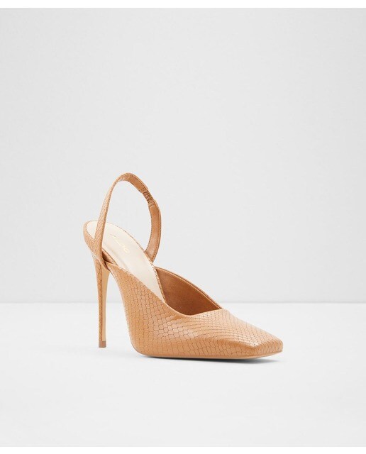 Zapatos de salón de mujer Aldo destalonados en color camel con punta cuadrada