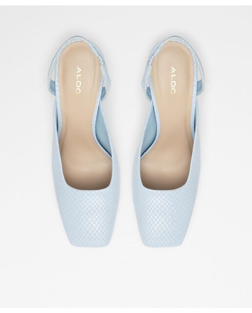 Zapatos de salón de mujer Aldo destalonados en color azul con punta cuadrada