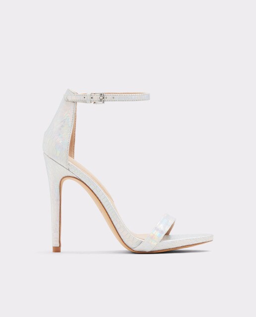 Sandalias de tacón de mujer Aldo con cierre de hebilla en color blanco