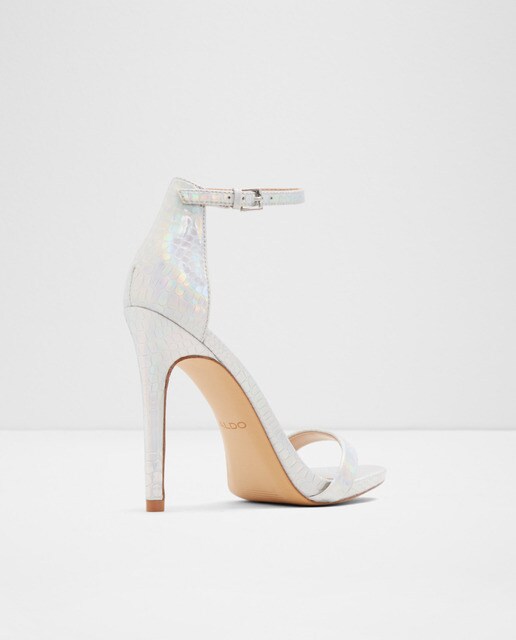 Sandalias de tacón de mujer Aldo con cierre de hebilla en color blanco