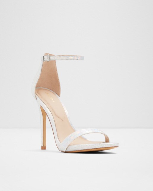 Sandalias de tacón de mujer Aldo con cierre de hebilla en color blanco