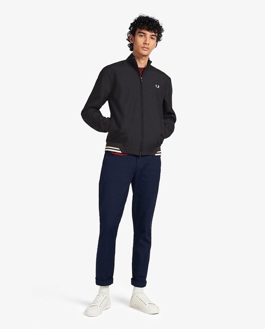 Chaqueta de hombre en azul marino con cremallera