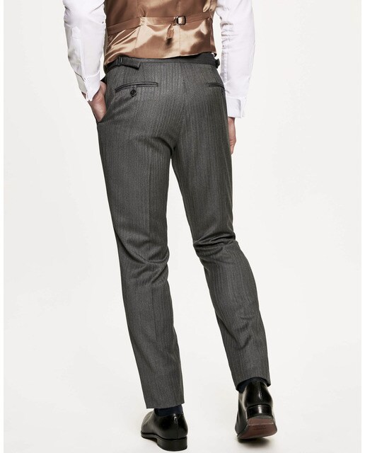 Pantalón de hombre regular de chaqué a rayas color negro