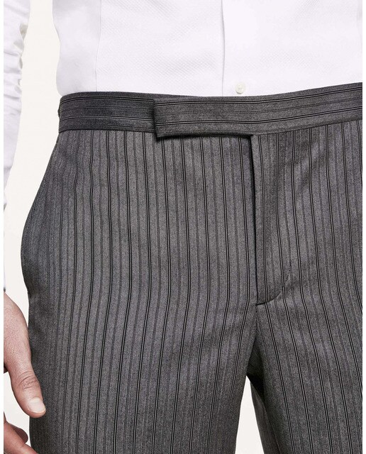 Pantalón de hombre regular de chaqué a rayas color negro