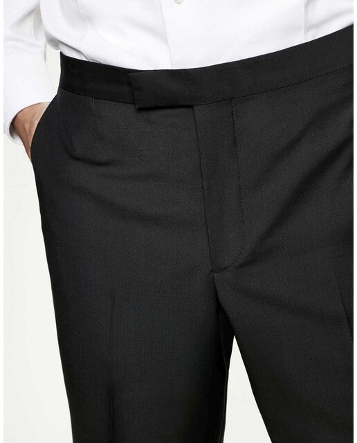 Pantalón de hombre de esmoquin regular color negro
