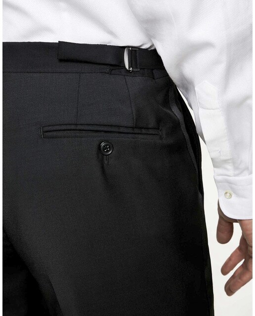 Pantalón de hombre de esmoquin regular color negro