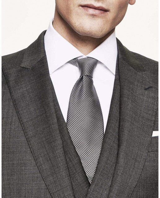Traje de hombre chaqué regular de tres piezas color gris
