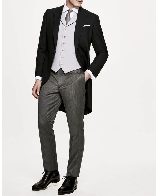 Chaleco de hombre de chaqué recto color gris