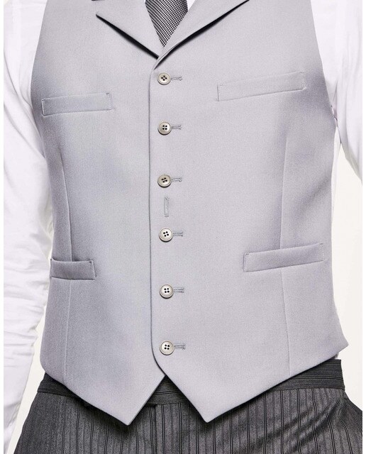 Chaleco de hombre de chaqué recto color gris