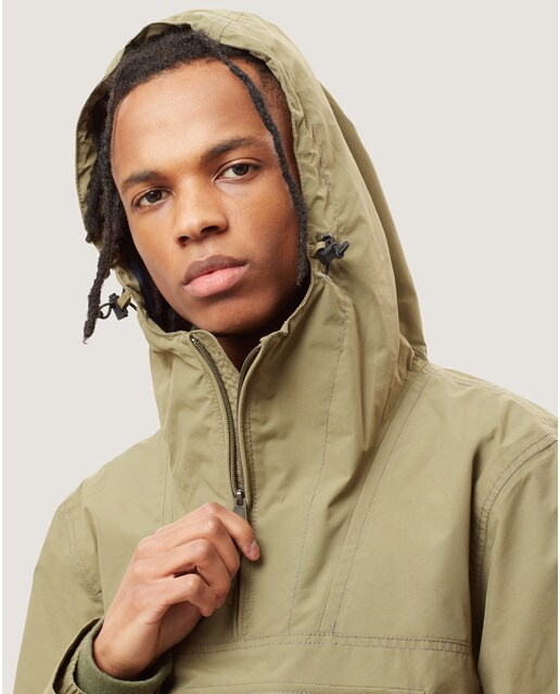 Chaqueta de hombre Rainforest con cierre de media cremallera y capucha