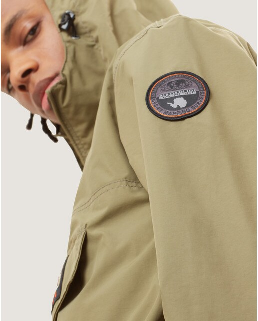 Chaqueta de hombre Rainforest con cierre de media cremallera y capucha