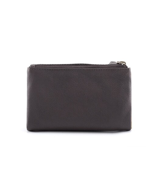 Cartera pequeña de mujer Florencia de piel en marrón oscuro