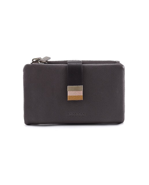 Cartera pequeña de mujer Florencia de piel en marrón oscuro