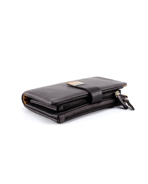Cartera pequeña de mujer Florencia de piel en marrón oscuro