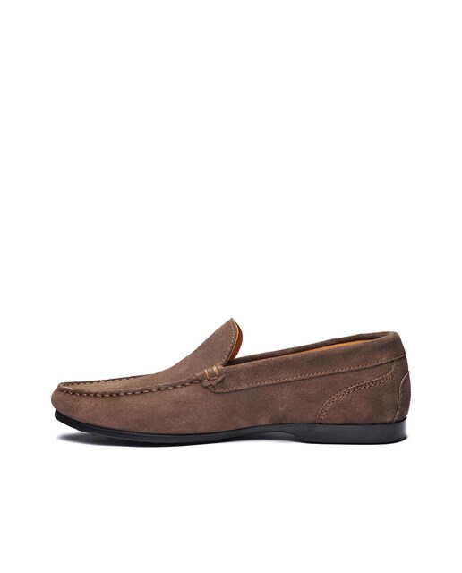 Mocasines de hombre Sebago de ante en color marrón de pala lisa