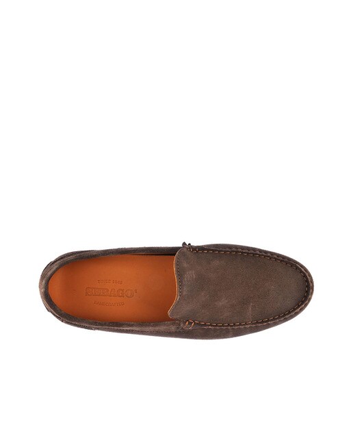 Mocasines de hombre Sebago de ante en color marrón de pala lisa