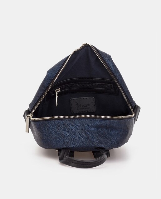 Mochila de mujer Abbacino en azul metalizado con varios bolsillos