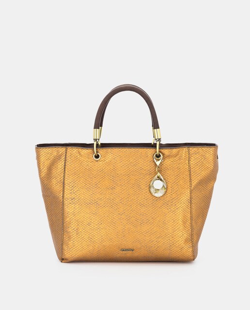 Bolso de mano de mujer Abbacino en bronce con asa bandolera extraíble