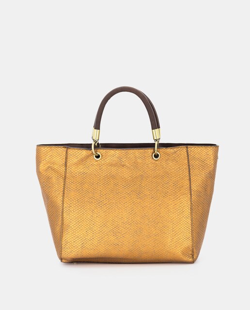 Bolso de mano de mujer Abbacino en bronce con asa bandolera extraíble