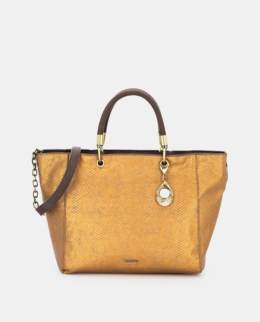 Bolso de mano de mujer Abbacino en bronce con asa bandolera extraíble