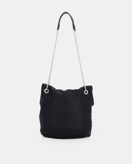 Bandolera de mujer Abbacino Rossinyol negro de malla metálica