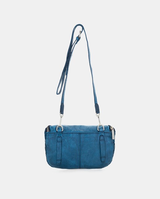 Bolso pequeño Abbacino Massanella de piel azul trenzada
