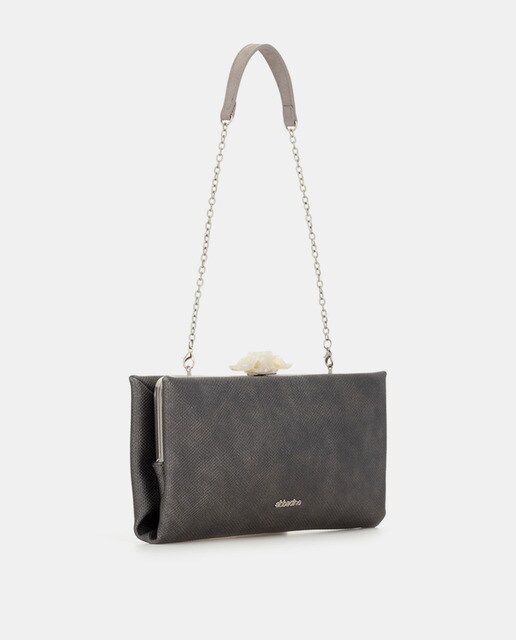 Bolso de fiesta Abbacino Aiamans en color plata con asa de hombro extraíble
