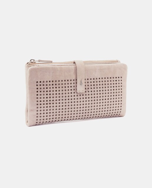 Cartera grande de mujer Abbacino Verola de piel en color beige troquelada
