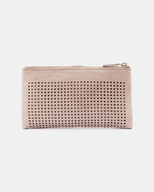 Cartera grande de mujer Abbacino Verola de piel en color beige troquelada