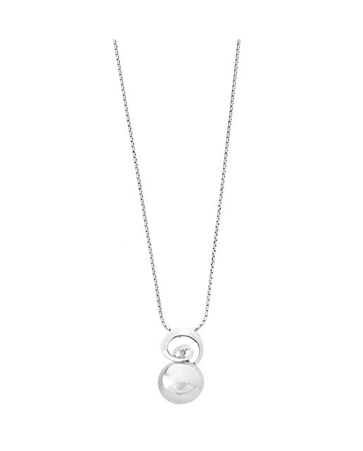 Colgante Majorica Espiral de plata con perla blanca