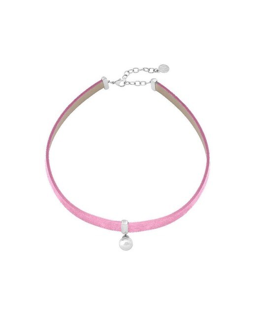 Collar Majorica Moonlight de acero con perla blanca