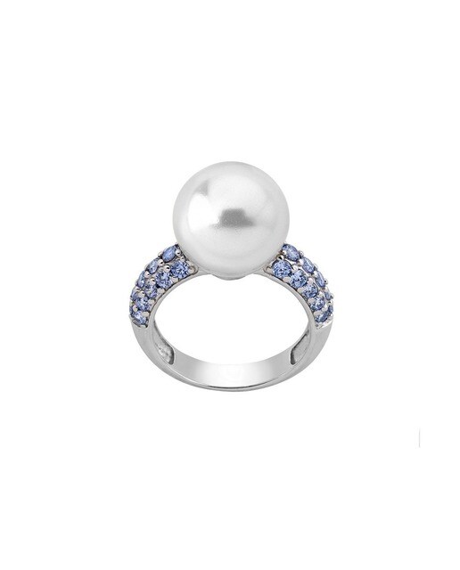 Anillo Majorica Exquisite de plata rodiada con perla blanca