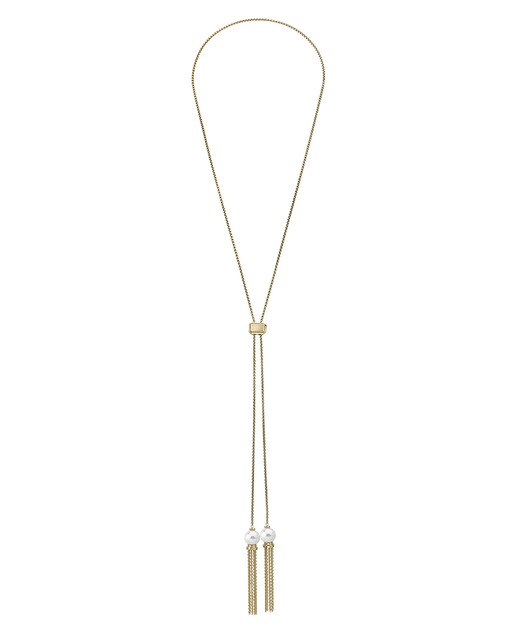 Collar Majorica Gatsby de acero con perla blanca