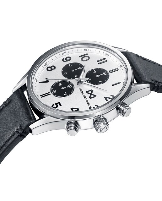 Reloj de Hombre Mark Maddox Mission multifunción de acero con correa negra
