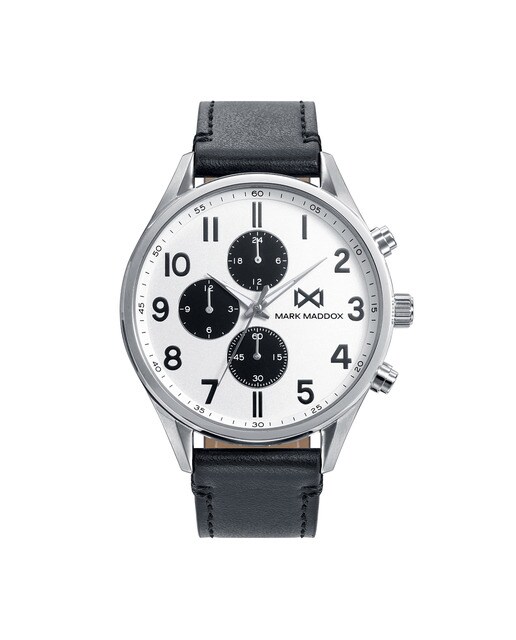 Reloj de Hombre Mark Maddox Mission multifunción de acero con correa negra