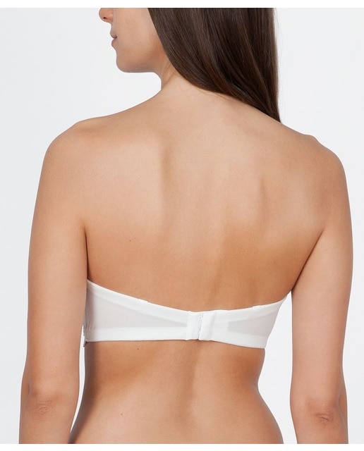 Sujetador sin tirantes con doble push up en blanco