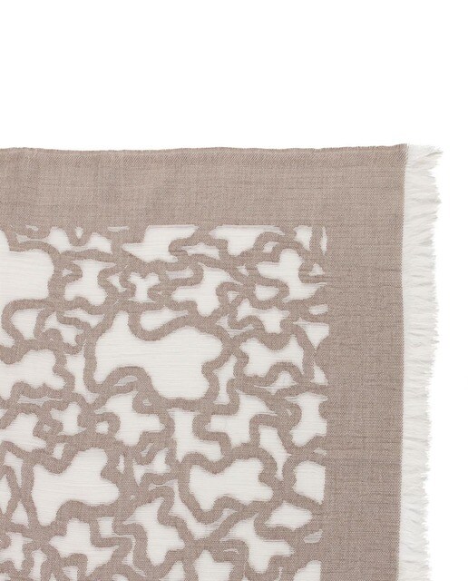 Fular Tous estampado de osos en beige y marrón