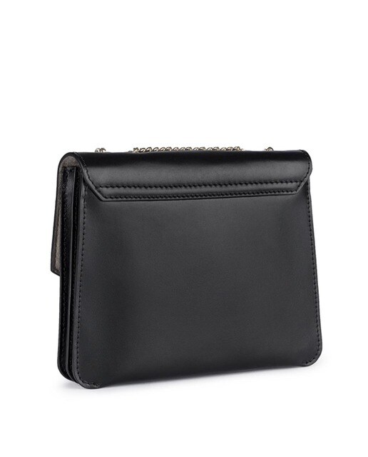 Bandolera de mujer de piel vacuna en negro