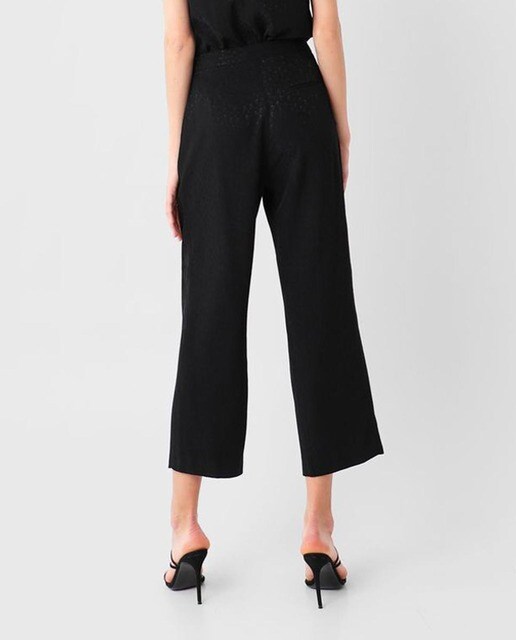 Pantalón culotte de mujer de tiro alto en negro