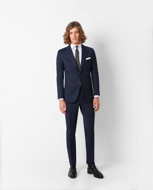 Traje de hombre slim liso azul