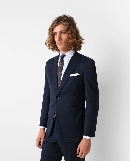 Traje de hombre slim liso azul