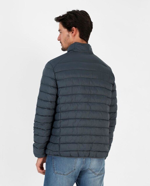 Chaqueta de abrigo de hombre acolchada en azul índigo