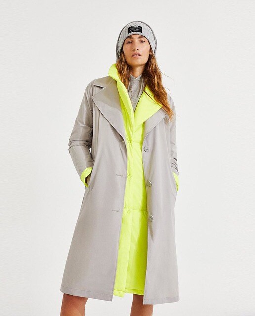 Gabardina de mujer desmontable e impermeable