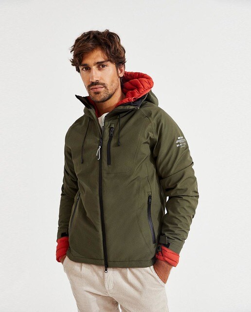 Chaqueta de hombre desmontable e impermeable