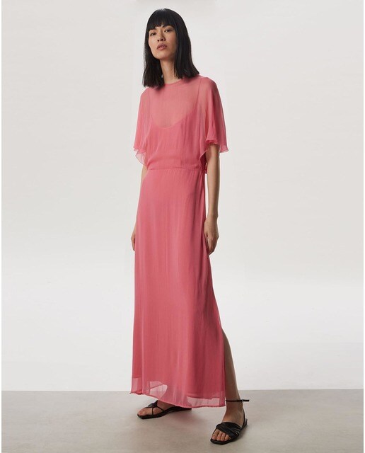 Vestido largo con transparencias