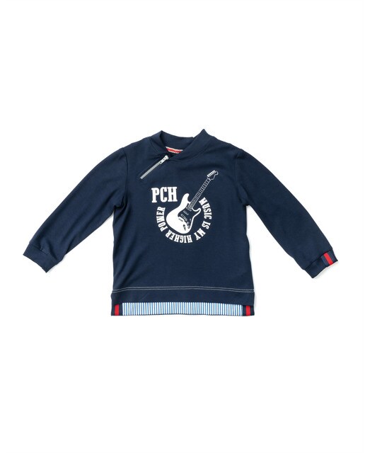Camiseta de bebé niño de manga larga con cremallera en escote