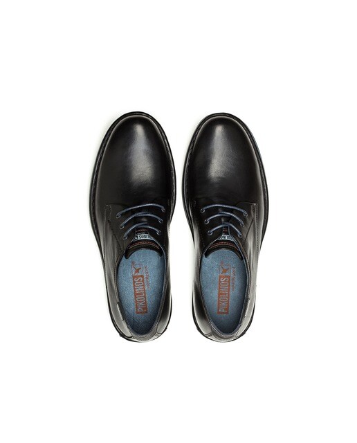 Zapatos de cordones de hombre Pikolinos en piel vacuna color negro