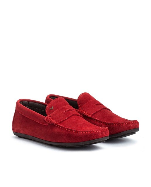 Mocasines de hombre Martinelli de ante color rojo