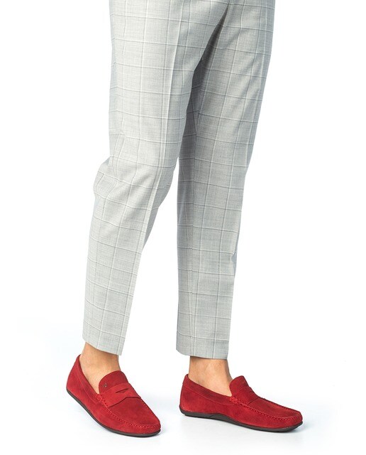 Mocasines de hombre Martinelli de ante color rojo