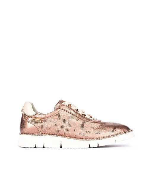 Zapatos de cordones de mujer Pikolinos en piel vacuna color nude